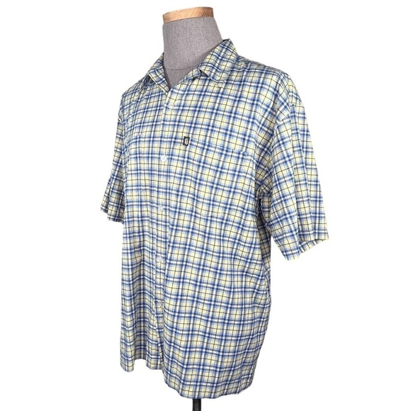 Pineapple Connection Men’s Blue & Yellow Plaid Button Down Shirt Oversized Large - Picture 13 of 14
